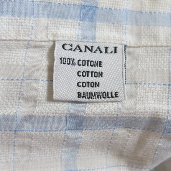 Canali 100% Cotton Checks Plaids Button Down Long Sleeve Shirt - Size Large - Picture 6 of 6